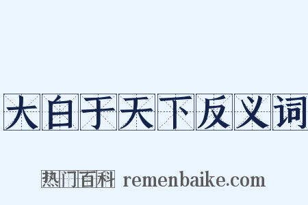 大白于天下反义词是什么意思的图片